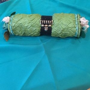 Black leather with silver closure